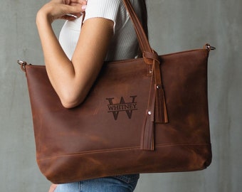 Personalized leather tote bag, Laptop tote bag, Mothers day gift bag, Leather work tote women, Large work bag for women, Laptop work bag