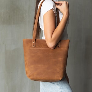 Large leather tote bag zipper, Laptop work bag, Everyday bag for women, Work bag women, Christmas gift for women, Leather shoulder bag