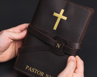 Leather prayer journal, Christian gift for men, Daily prayer journal, Personalized Christian gift, Pastor gift, Custom prayer journal