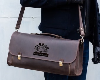 Werkzeugtasche mit Gravur, Leder Werkzeugtasche Reise, Werkzeugtasche mit hartem Boden, Werkzeugtasche mit Monogramm