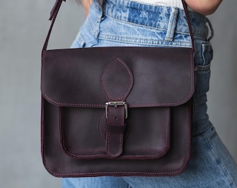 Leather Satchel Bag for Women, Satchel Bag Women, Leather Crossbody Bag Small, Custom Crossbody Bag, Personalized Shoulder Bag for Women