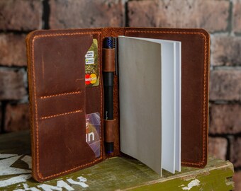 Pocket notebook,Leather notebook cover,Travelers notebook cover,Leather travelers notebook,Custom notebook,A5 notebook cover,A6 notebook