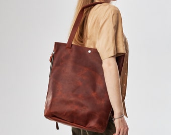 Mochila de piel convertible, Bolso de mano convertible, Mochila de piel, Bolso de hombro de piel para mujer, Bolso de mano grande de piel
