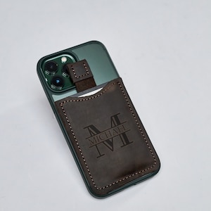 Cartera magnética de piel para iPhone, Cartera personalizada para iPhone MagSafe, Cartera magnética para iPhone, Cartera MagSafe para iPhone, Tarjetero magnético