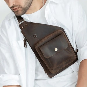 Bolso De Mano De Hombre Piel Auténtica - Bolso De Mano Hombre - Bolso De  Hombre Gran Capac