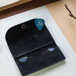 Estuche de cuero para púas de guitarra, Estuche para púas de guitarra de regalo, Estuche de cuero para púas de guitarra, Estuche personalizado para púas de guitarra, Regalo para guitarrista