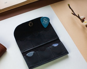 Porta plettro per chitarra in pelle, regalo porta plettro per chitarra, custodia in pelle per plettro per chitarra, custodia personalizzata per plettro per chitarra, regalo per chitarrista