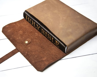 Leren bijbelhoes, leren bijbelomslag voor mannen, gepersonaliseerde bijbelomslag, aangepaste bijbelhoes, bijbelomslag met monogram, leren bijbelhoes