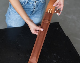 Leather drumstick bag, Drummer gifts, Personalized drumstick cover, Custom drumstick case, Leather drumstick holder, Drum stick case