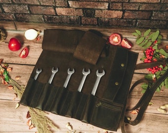 Leather tool pouch,Leather tool bag,Tool roll bag,Tool bag personalized,Leather tool roll,Tool organizer case,Leather tool organizer