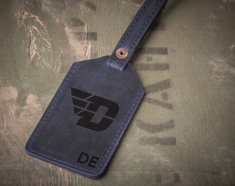 University of dayton leather luggage tags, University of dayton gift, University of dayton logo