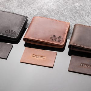 Carteira de couro dobrável, Carteira gravada, Carteira de couro pequena, Carteira masculina fina, Carteira dobrável, Carteira de couro, Carteira fina, Carteira personalizada