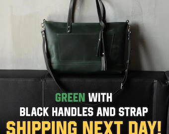 Black Leather Coach Top Handle Bag / Purse with Tassel