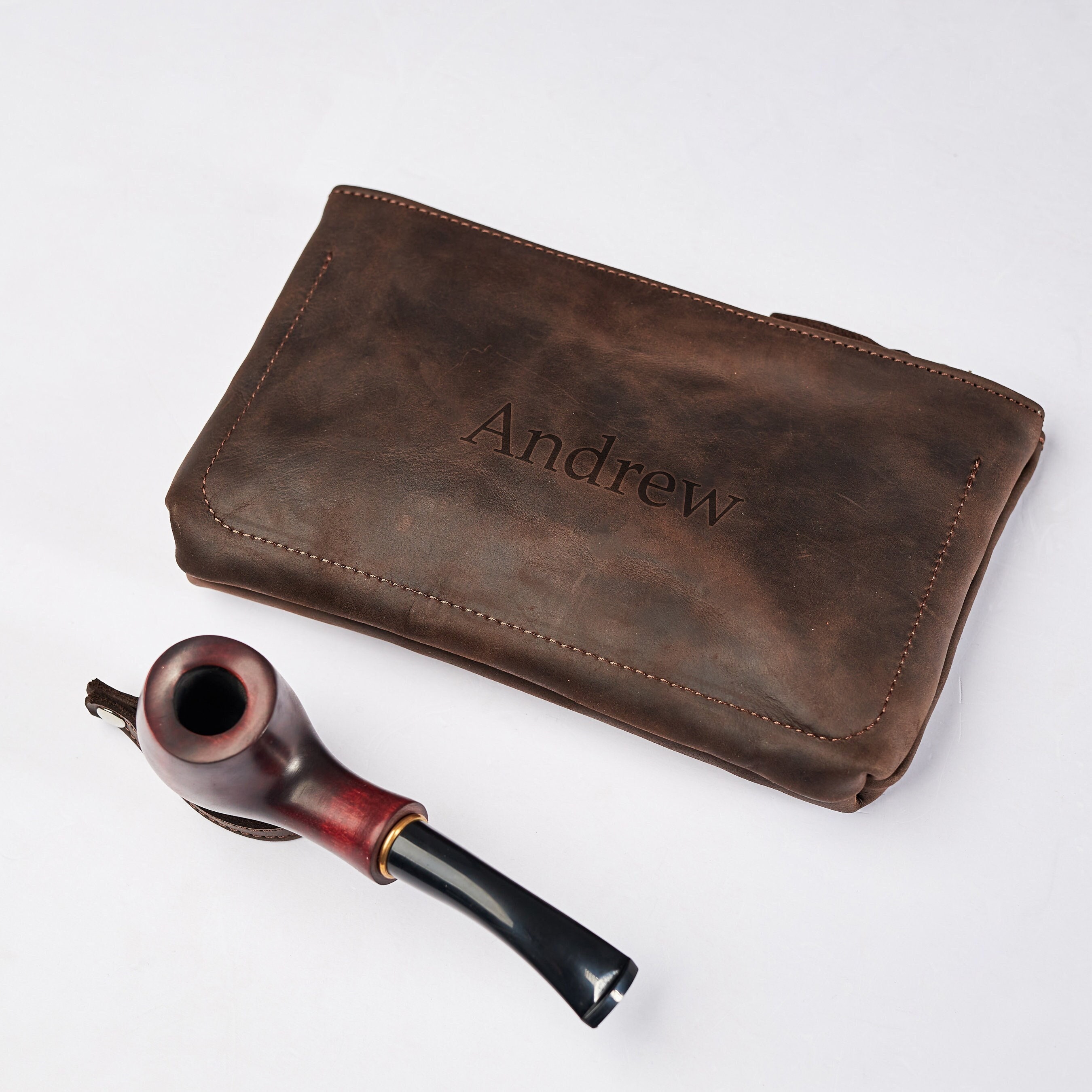 Laredo Leather - Large Tobacco Pipe Pouch / Pipe Roll / Pipe Bag