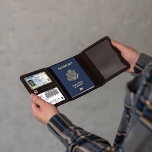 Portadocumentos de cuero para piloto, Porta licencia de piloto, Regalos para pilotos para hombres, Regalo de Navidad para pilotos, Billetera para piloto, Pasaporte médico, Tríptico