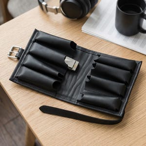 100% Genuine leather harmonica case, Leather harmonica holder, Leather harmonica storage, Leather harmonica roll, Leather blues harp case