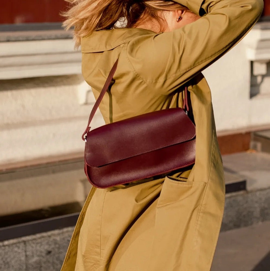 Leather Shoulder Bag Small, Personalized Shoulder Sling Bag, Leather