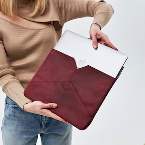 Macbook pro sleeve 14 inch,Leather macbook air 13 case,Macbook pro case 14 inch,Personalized laptop sleeve,Leather laptop case