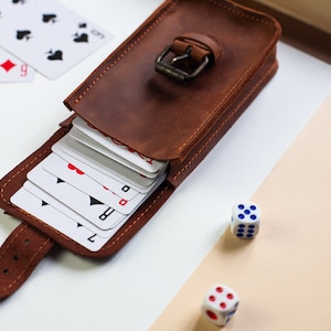 Porta carte da gioco in pelle, Borsa per tarocchi in pelle, Scatola per carte dei tarocchi, Porta carte dei tarocchi in pelle, Borsa per tarocchi, Porta carte in pelle, Borsa per tarocchi in pelle