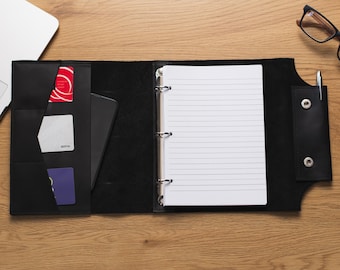 Refillable leather journal,Travel refillable notebook,A4 binder,3 ring binder,Leather Binder 3-Ring - Leather Three Binder