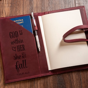 Personalized Leather Bible Cover, Leather Bible Cover for Women, Leather Bible Cover with Pockets, Bible Cover for Large Bible