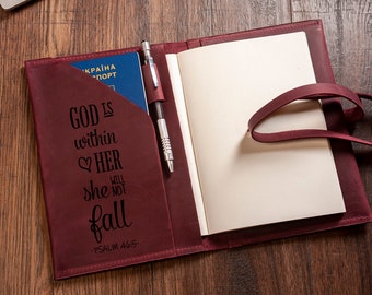 Personalized Leather Bible Cover, Leather Bible Cover for Women, Leather Bible Cover with Pockets, Bible Cover for Large Bible