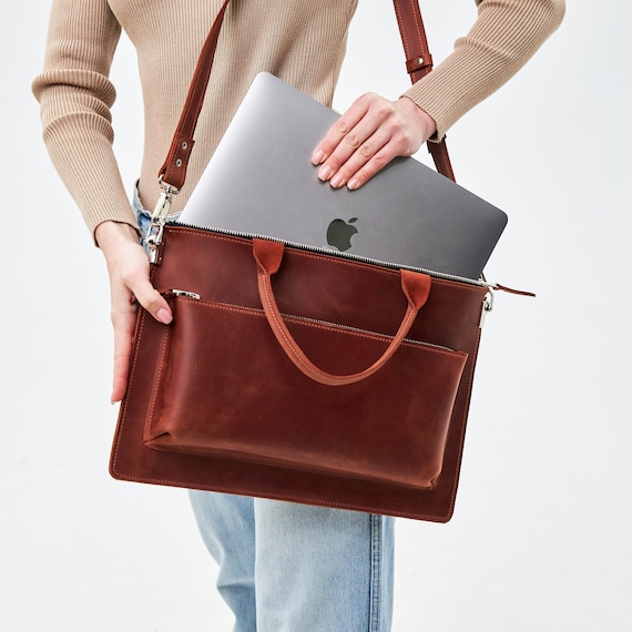 Leather Laptop Bag Women Laptop Bag 17.3 In Leather MacBook Bag Women Leather Laptop Bag With Zipper Laptop Bag 15.6 Laptop Bag 14 Inch Etsy