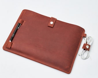 Brown macbook air sleeve, Leather macbook sleeve, Macbook pro 13 sleeve, Macbook pouch, Macbook air 13 sleeve, Macbook pro 14 sleeve