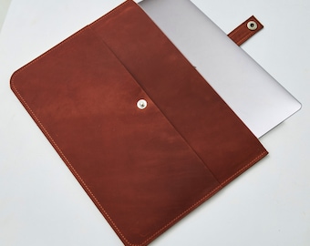 Leather laptop sleeve 15 inch, Brown laptop case, Handmade laptop sleeve 13 inch, Custom laptop sleeve 17 inch, Laptop sleeve 14 inch