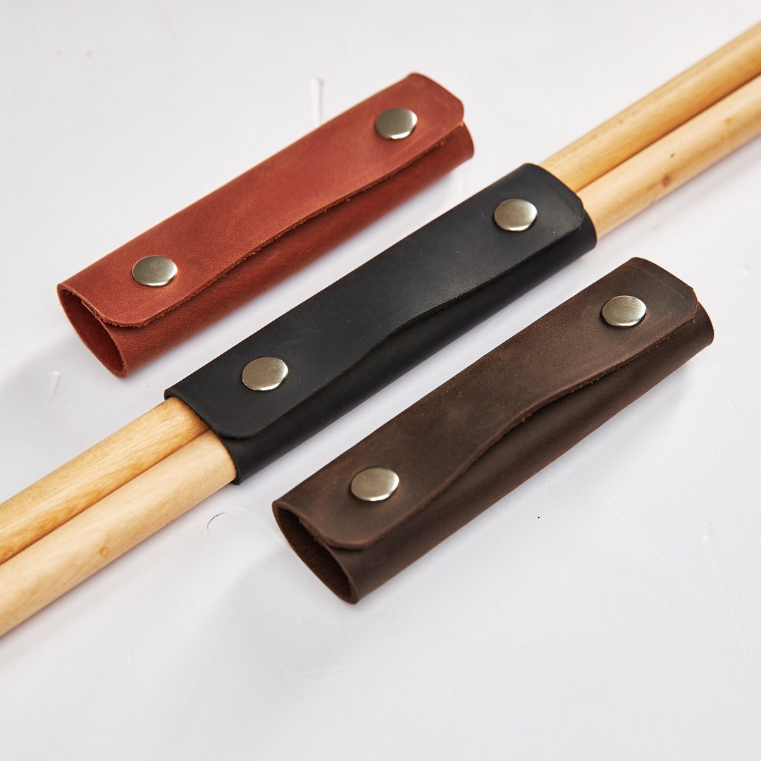 Leather Drumstick Holder, Personalized Drumstick Holder, Leather