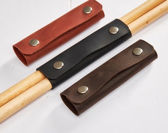 Leren drumstickhouder, gepersonaliseerde drumstickhouder, leren drumstickhouder, drumstickhouder, cadeau voor vriendje drummer