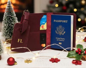 Personalised passport cover, Custom passport holder, Travel gifts for women, Travel passport holder, Leather passport holder