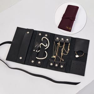 Estuche de cuero personalizado para joyas, Estuche de cuero personalizado para joyas, Bolsa de cuero para guardar joyas, Estuche para guardar joyas, Organizador de joyas de cuero
