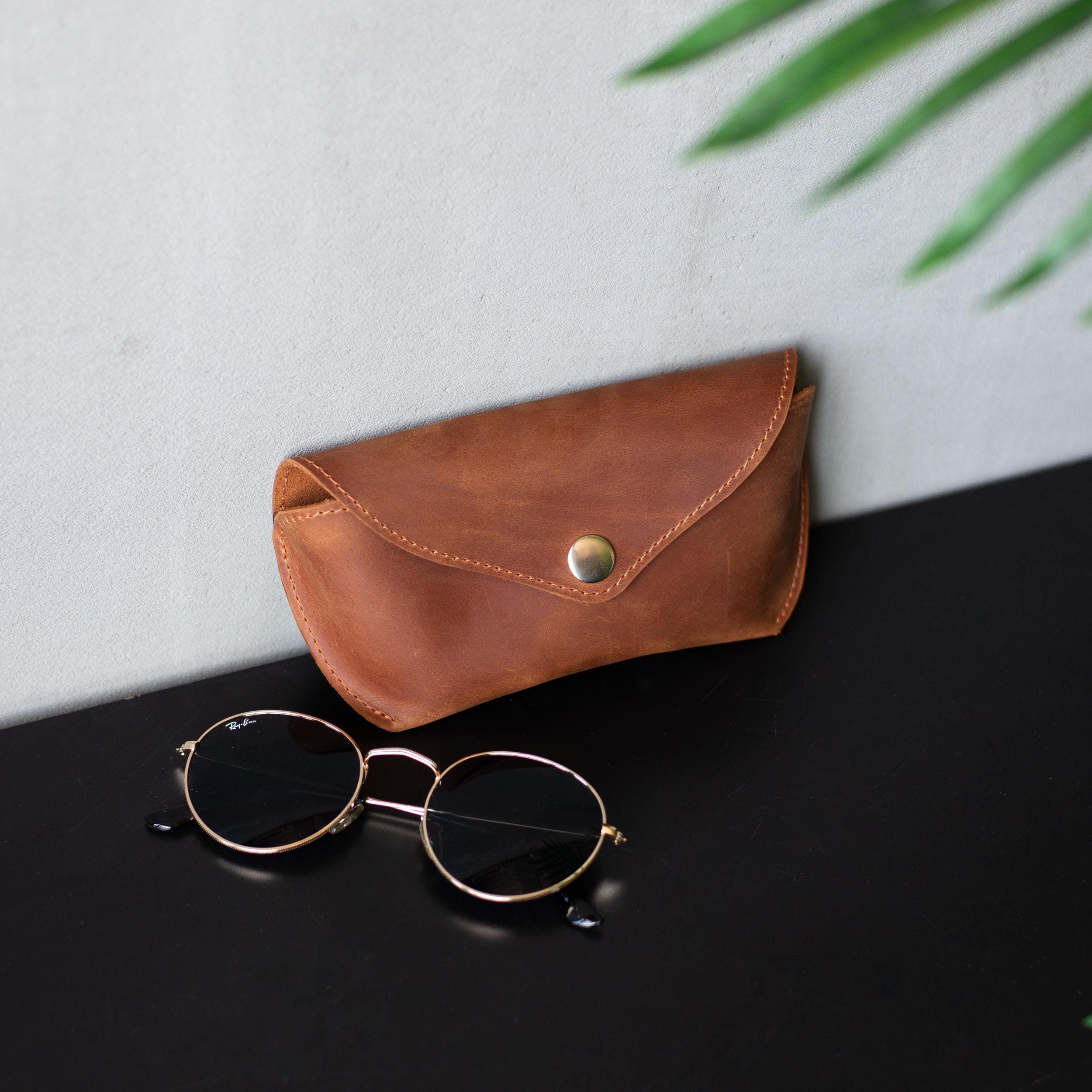Leather Sunglasses Case, Leather Sunglasses Holder, Handmade