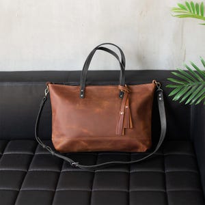 Leather work tote bag for women, Laptop tote bag 15, Large work tote bag, Leather laptop tote bag for women, Leather work bag women