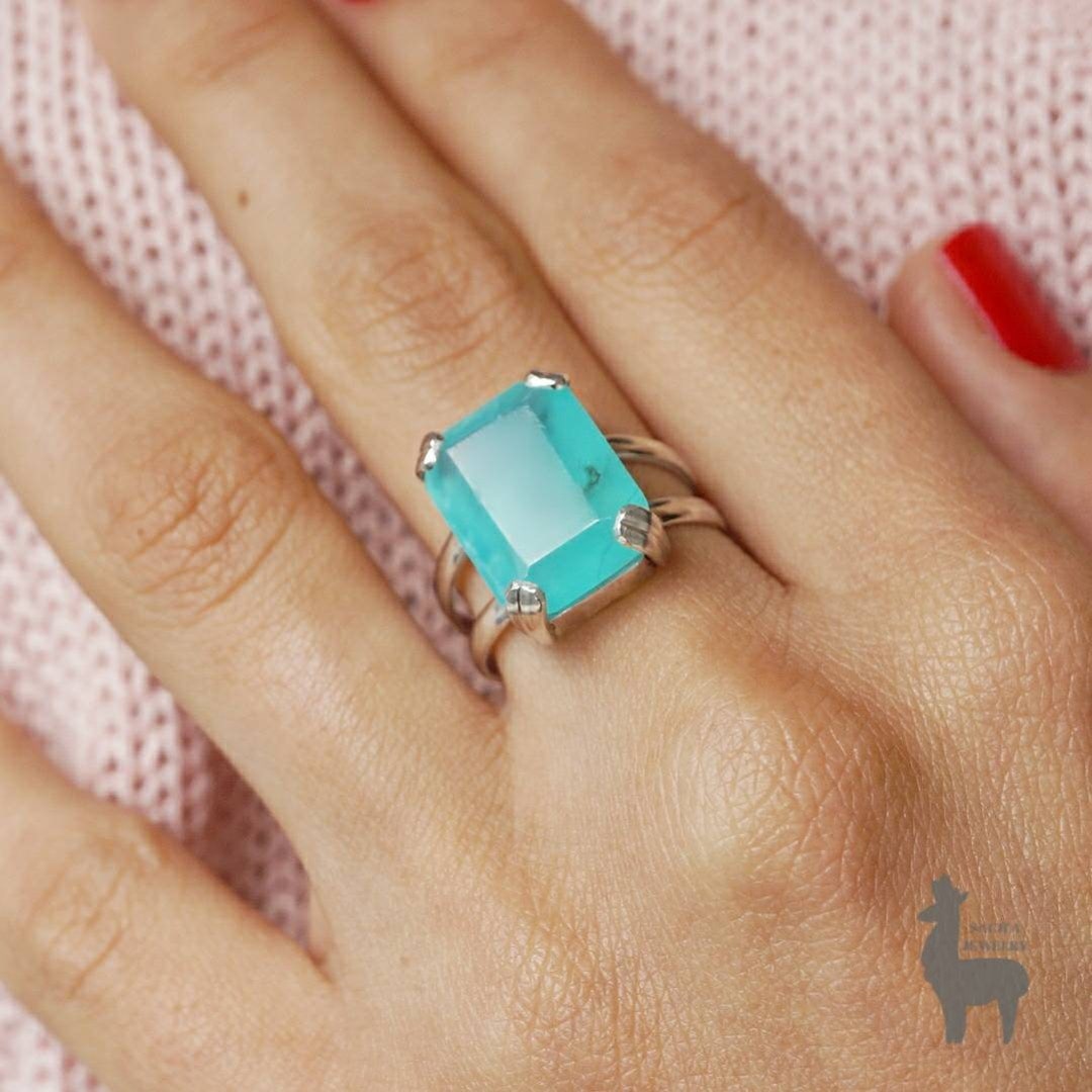 Anillo de ópalo andino AAA ópalo peruano 950 de plata - Etsy México