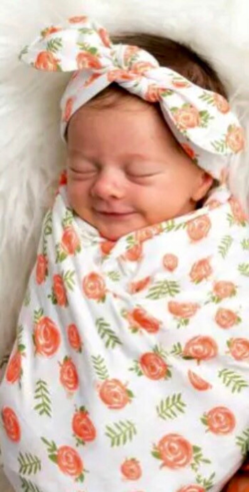Baby Girls Organic Cotton Swaddle Set Etsy Australia