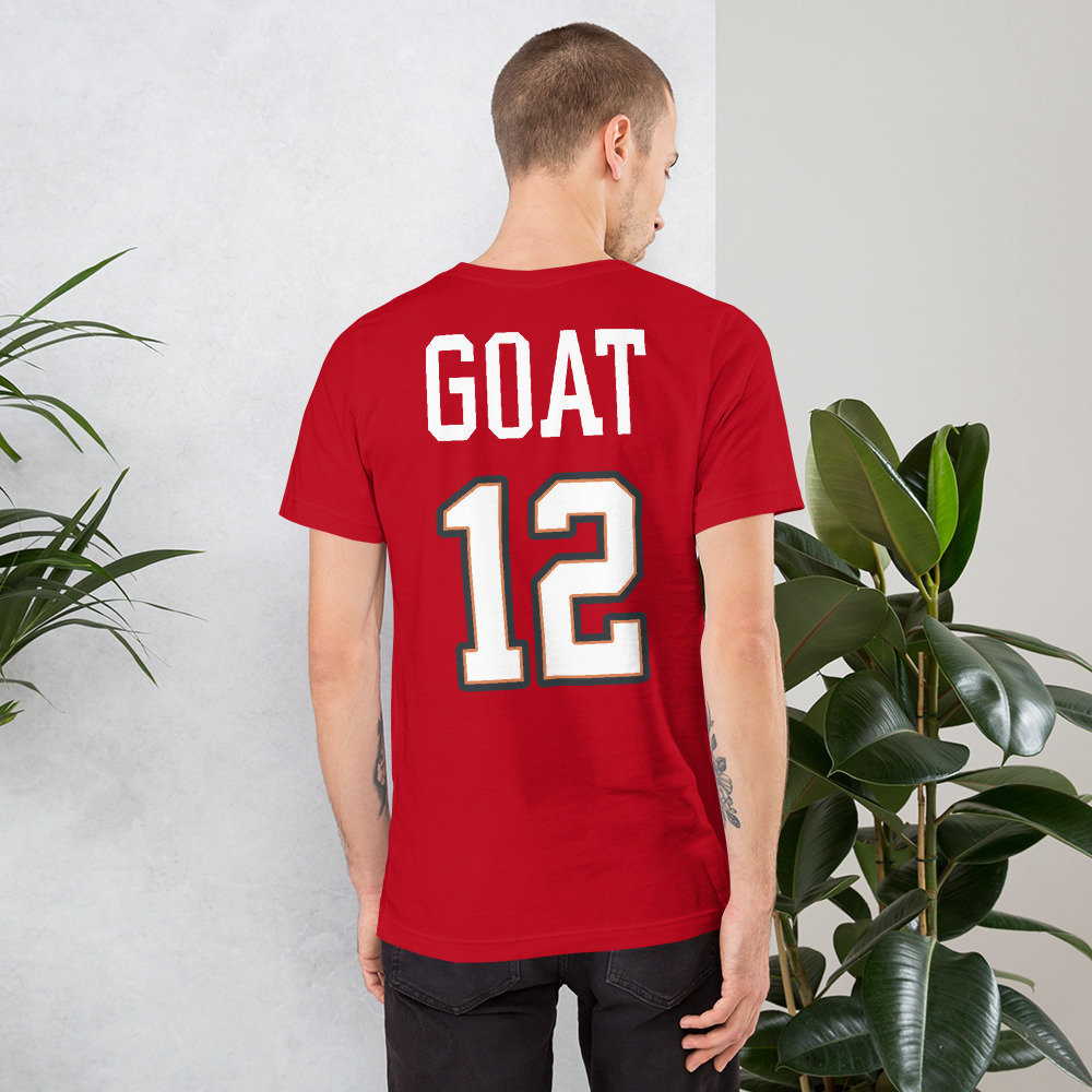 Limited Edition Tom Brady GOAT 12 Jersey Style Shirt, Bucs Jersey, Tampa Bay Buccaneers Shirt