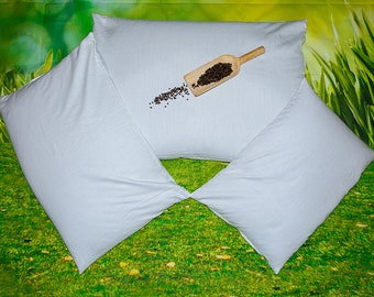 Buckwheat pillow, orthopedic sleeping pillow, organic pillow for neck, zehrowaste, 40 x 60 cm (16 x 24 inch)