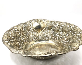 Small Pitch Bowl with Base Chasing and Repousse Bowl silversmith jeweller