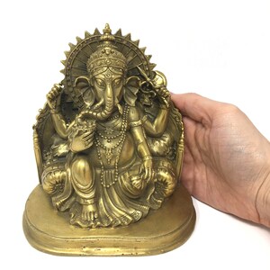 Vintage Ganesh Statue | Hinduism God Statue Handmade Sculpture -  5.75" Tall