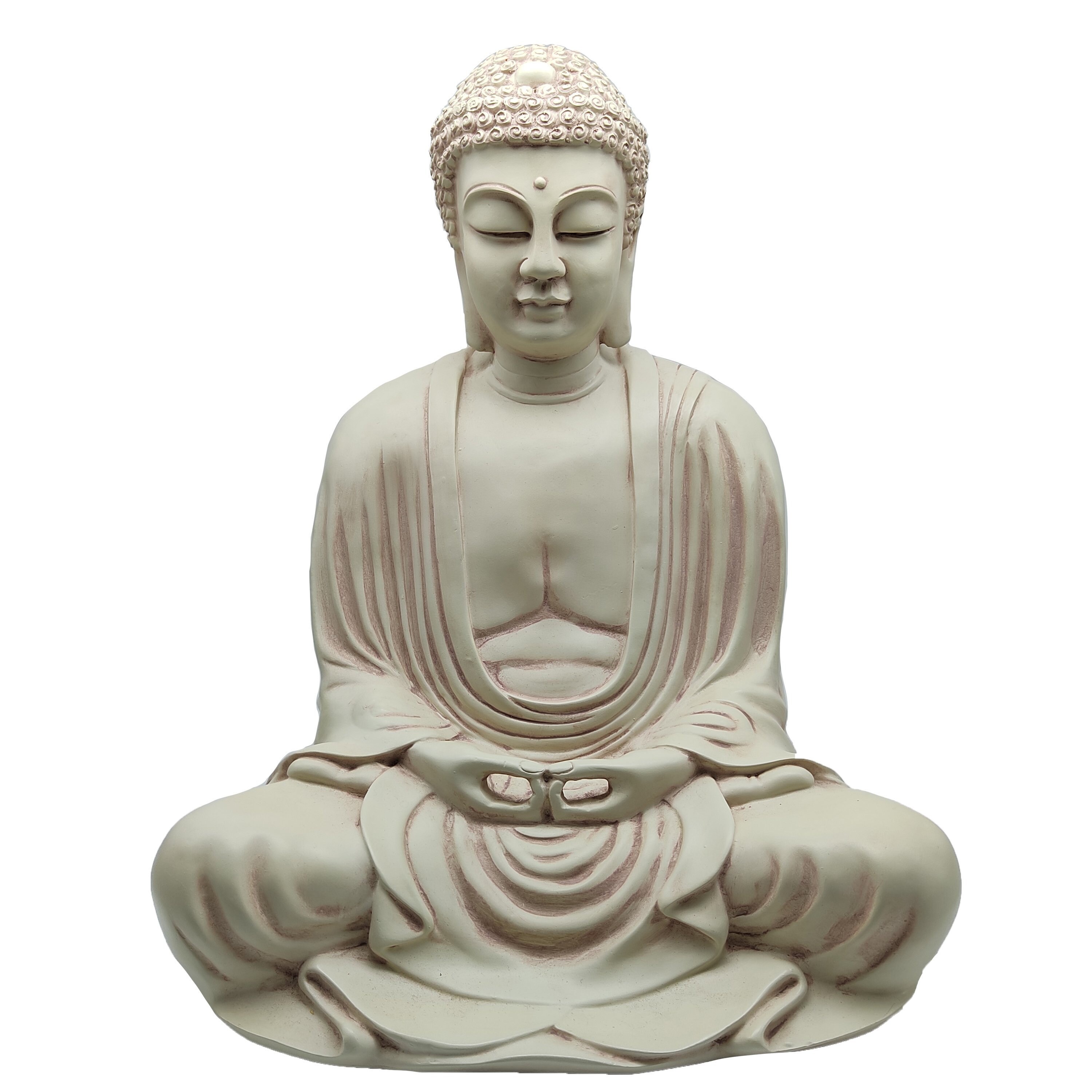 Stone Finish Meditating Dhayana Mudra Japanese Buddha