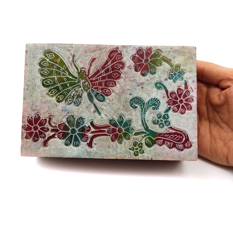Dragonfly Handcrafted India Soapstone Decorative Box Trinket Etsy