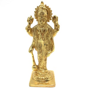 Vintage Vishnu Statue |Handcrafted Hindu God Statue Sculpture - 5.75&quot;