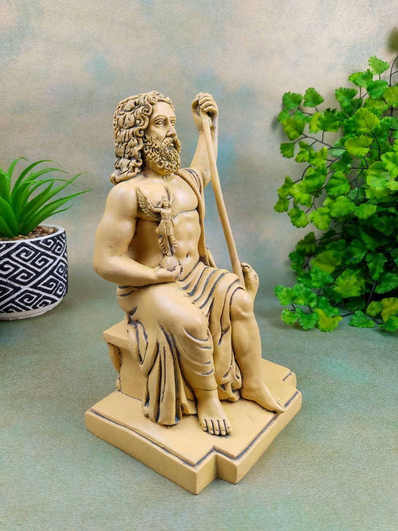 Zeus Greek God Statue Roman Jupiter King Sculpture Handmade Etsy