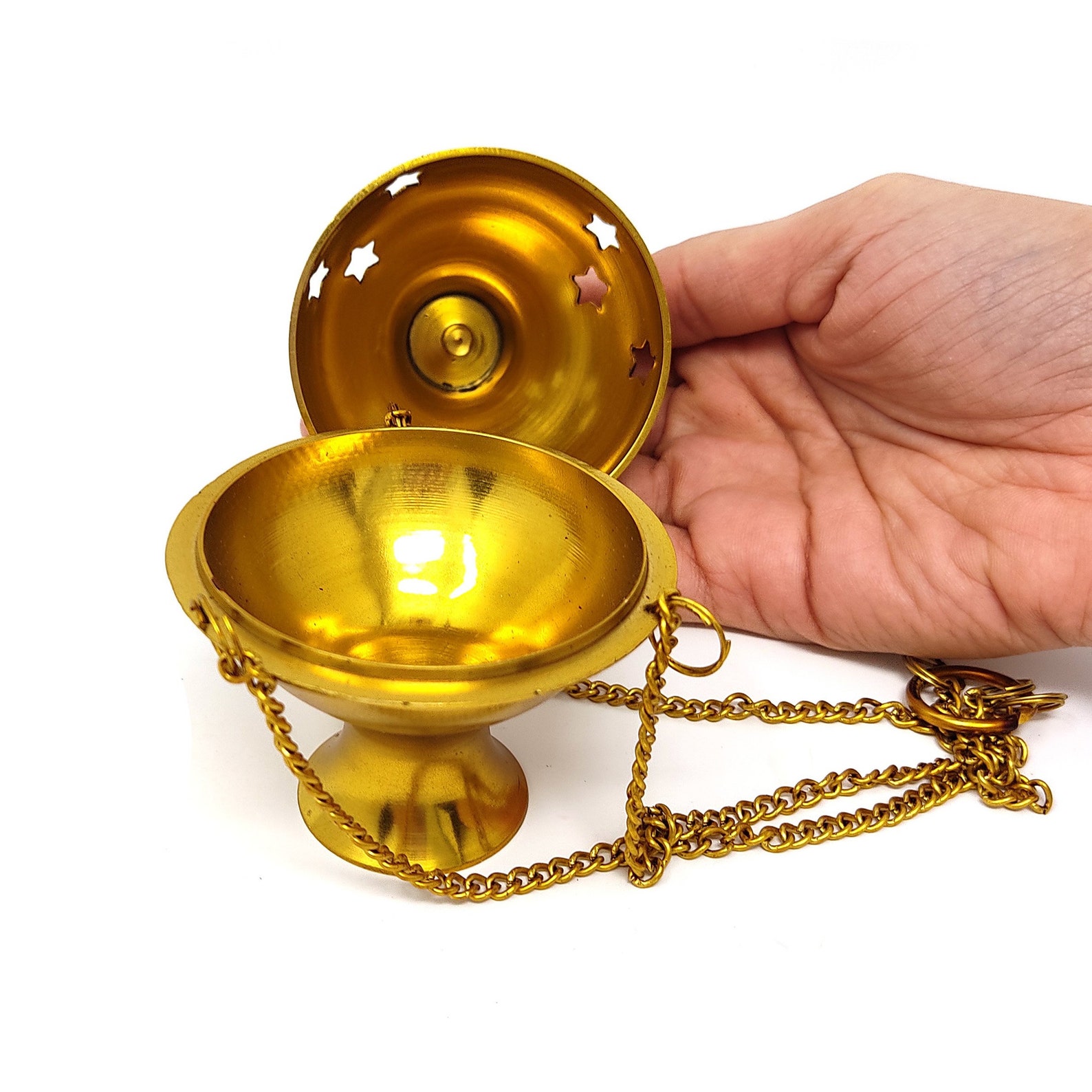 Incense Burner Hanging Thurible Handmade Palo Santo Sage Etsy