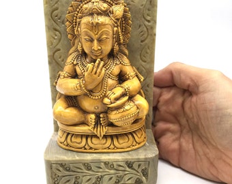 Krishna Statue | Hindu God Krishna The Butter Thief Handmade Vintage Sculpture 6"