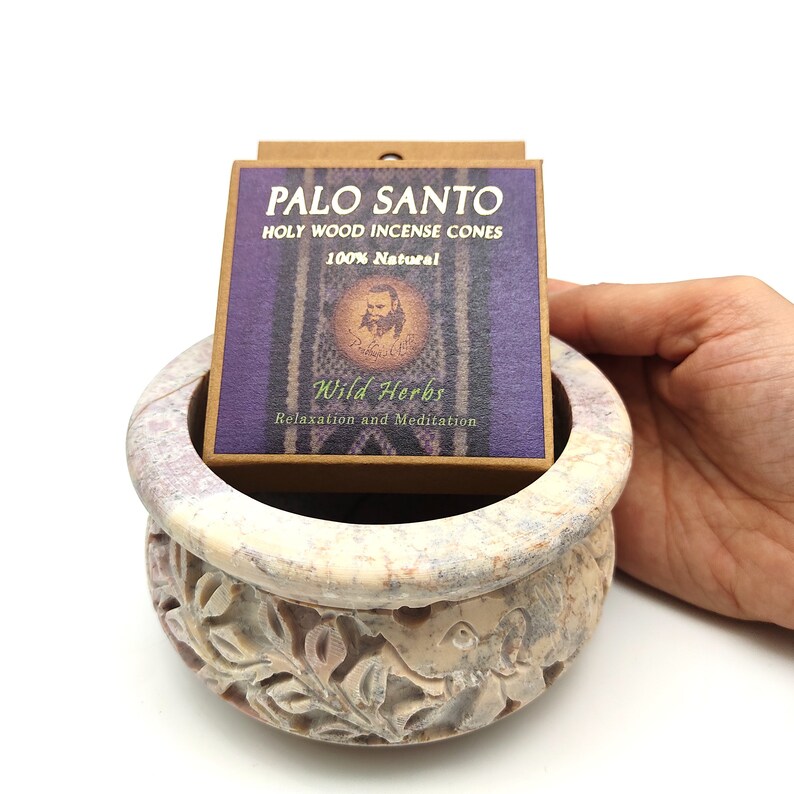 Soapstone Smudge Bowl – 5" X 2" Engraved Bowl For Smudging, Scrying, Incense & Wiccan Rituals - View #11