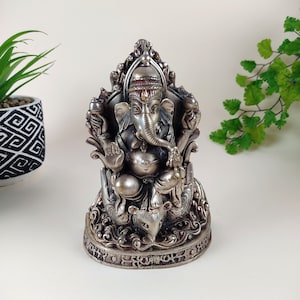 Vintage Ganesh Statue | Hindu Elephant God Statue Handmade Brass 6.75&quot;