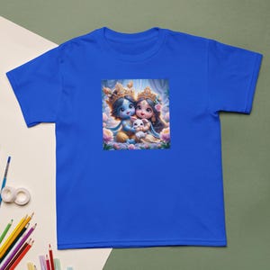 Kids T-Shirt Adorable Custom Radha-Krishna Devotional Gift - Size Medium
